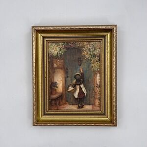 Framed Victorian Style "The Visitor" Print After Arthur Hopkins 11x13